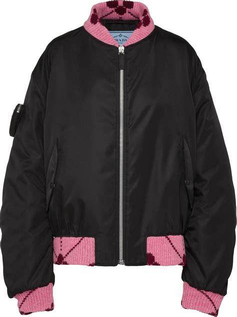 prada bomber jacket pink|prada nylon bomber.